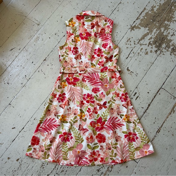 Chloe & Rene Botanical Print Sleeveless Fit & Flare Midi Dress - Picture 6 of 10